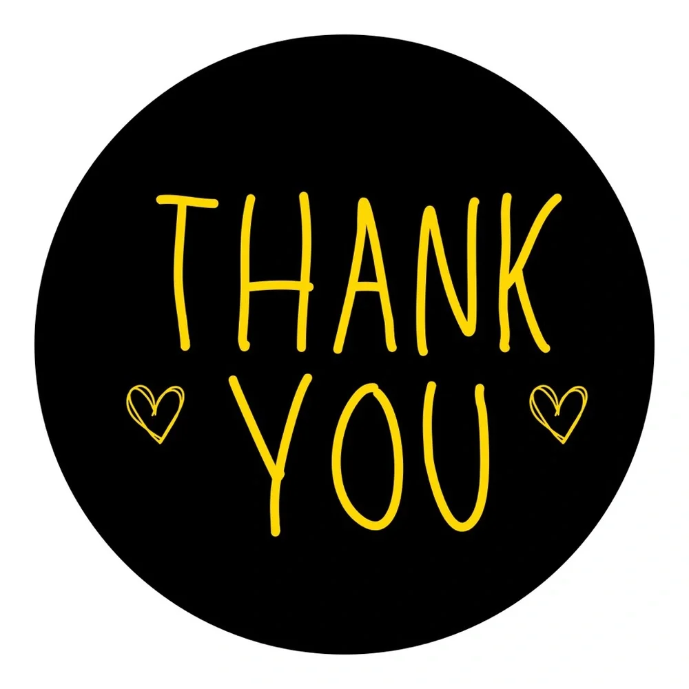 2 pages thank you stickers round size 2.08”